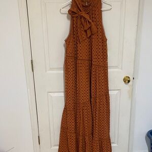 Ryegrass Chic Sleeveless Maxi Dress in Rich Brown